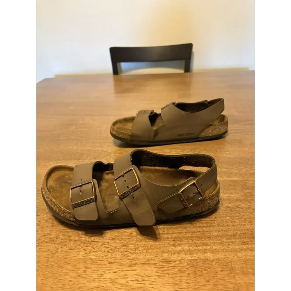 Birkenstock Milano Birkibuc Mocha Men's Sandals Size EU 42 US 9-9.5